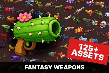 Weapons Arsenal Firearms Fantasy Guns Blasters Cannons Sci-Fi Icons Pack
