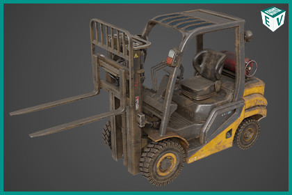 Forklift Truck 02 Old Dusty URP HDRP Textures