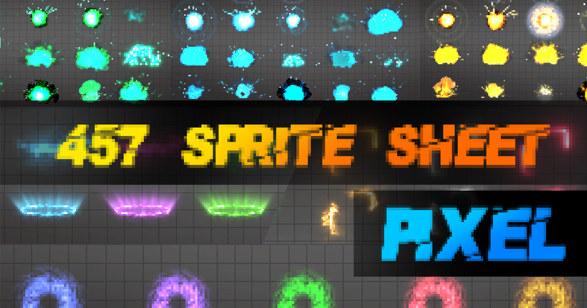 Super Big Pack Effects Sprite Sheet PIXEL | 2D Textures & Materials ...