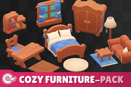 Stylized Cozy Furniture Pack - Low poly