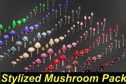 Colored Stylized Mushroom Pack