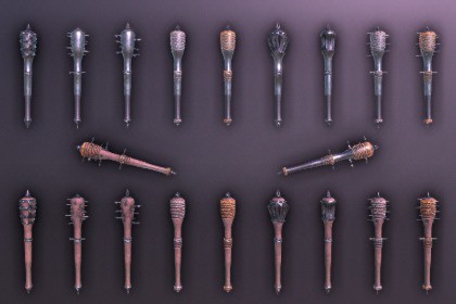 Modular Melee Mace Pack | Low Poly Stylized Melee Weapon Procedural Parts Pack