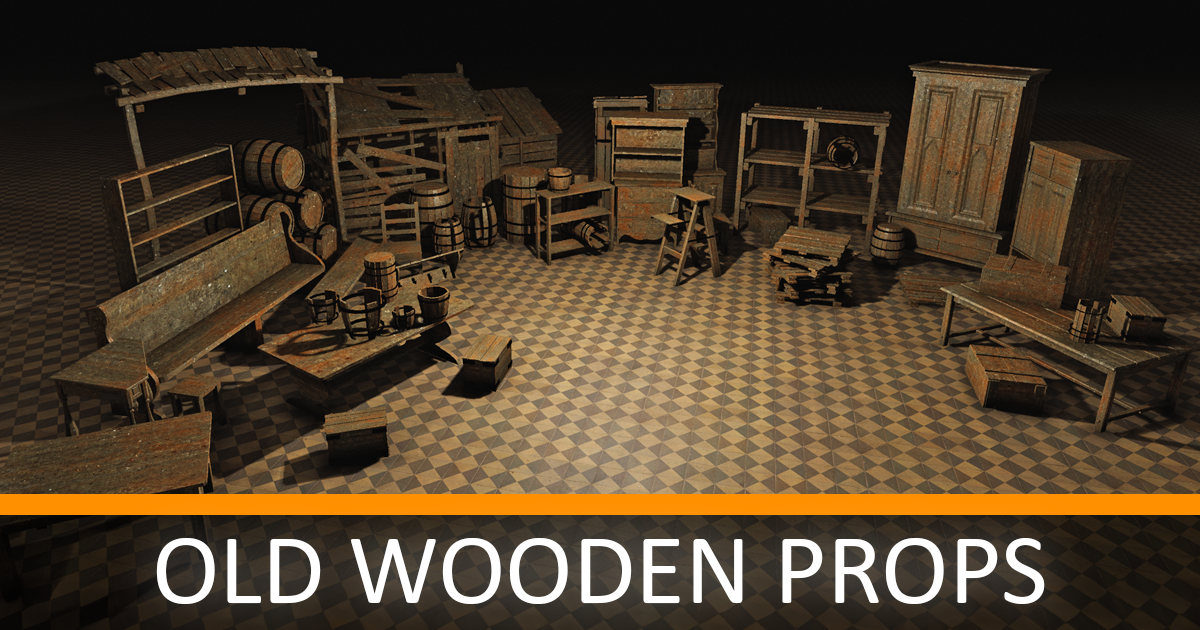 Old Wooden Props | 3D Props | Unity Asset Store
