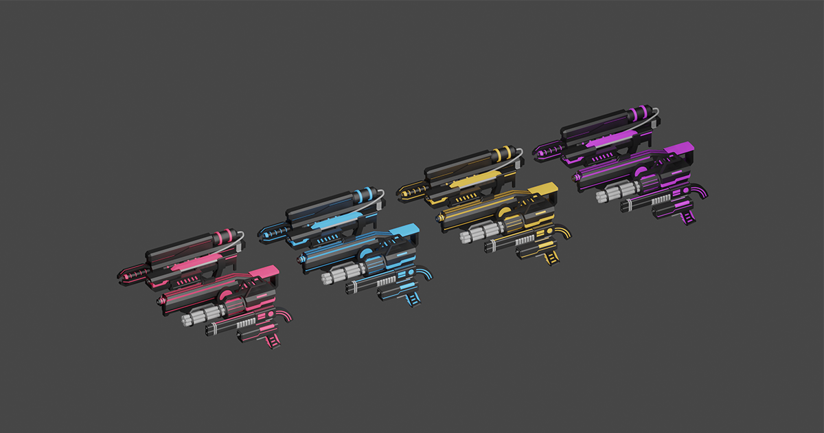 Low poly sci-fi gun pack | 3D Guns | Unity Asset Store