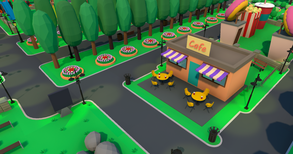 City park - low poly street props | 3D Landscapes | Unity Asset Store