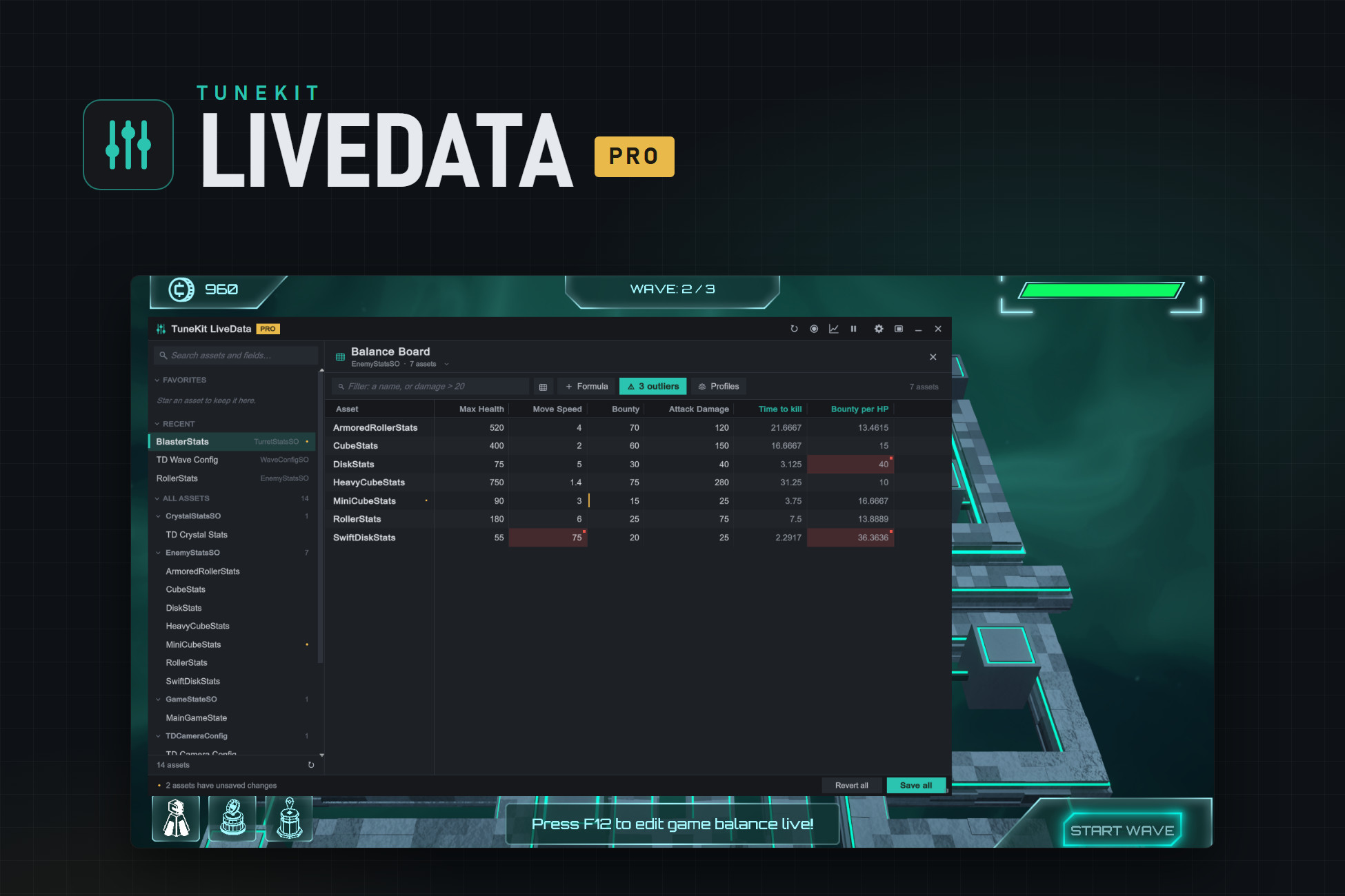 Runtime ScriptableObject Tuner - TuneKit LiveData