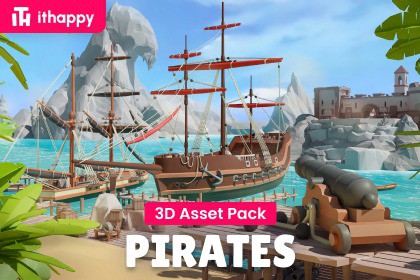 Pirates - Low Poly 3D Models Pack
