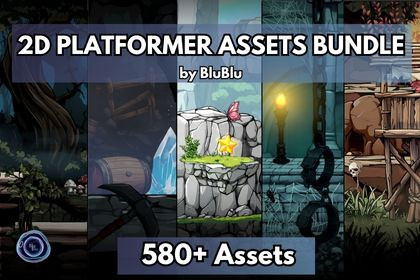 2D Platformer Assets Bundle 580+ Assets