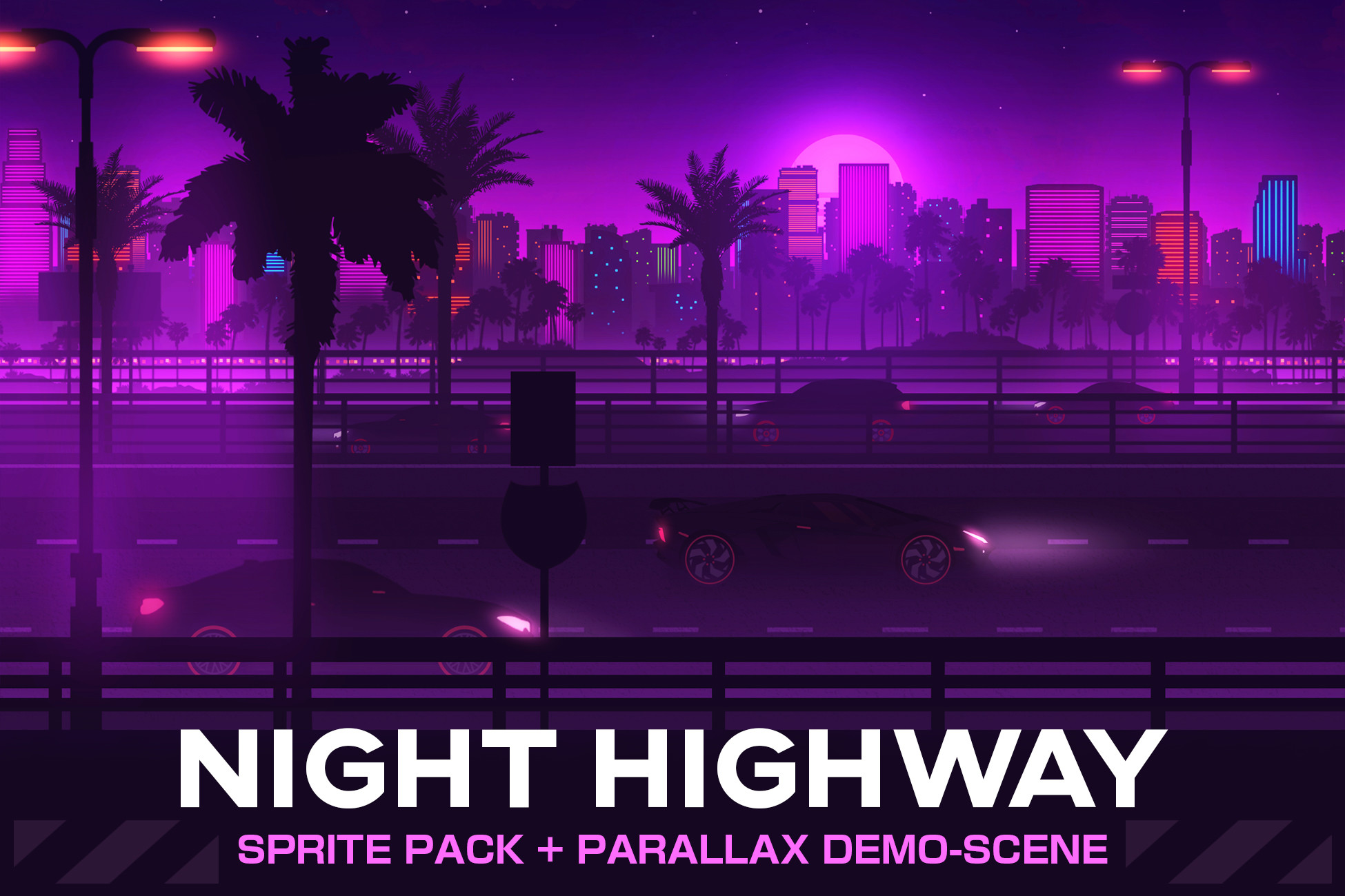 Night Highway / Race City | 2D Environments | Unity Asset Store