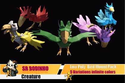 Low Poly #5 Bird Mount Pack