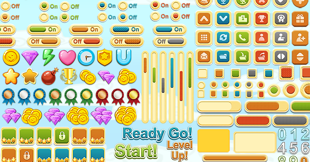 4500 Cartoon GUI Elements | 2D Icons | Unity Asset Store