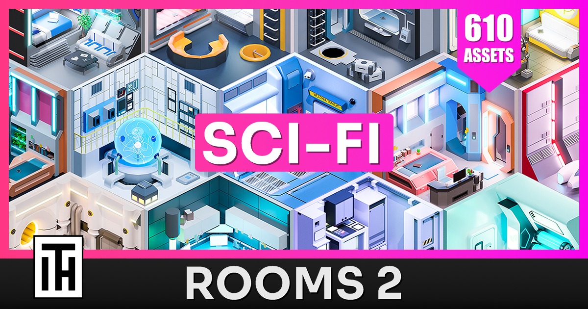 Sci-Fi Rooms 2 - Low Poly 3D Models Pack | 3D 内饰 | Unity Asset Store