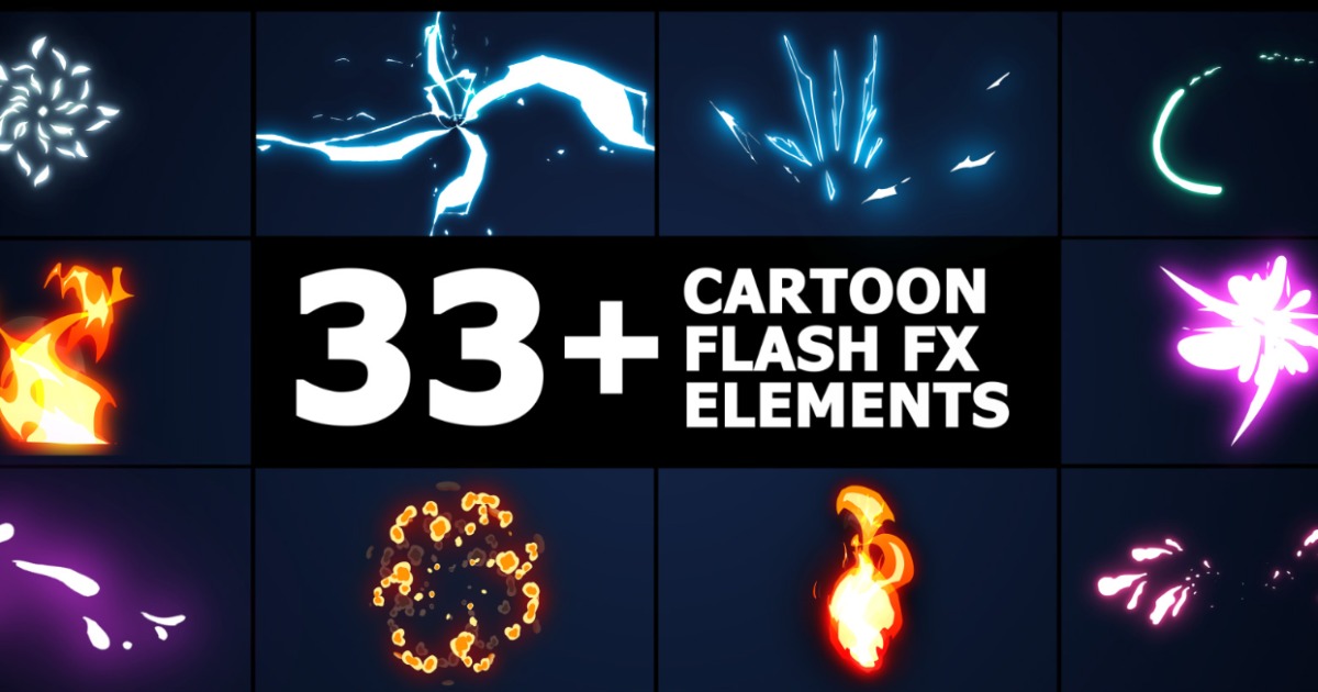 Cartoon Flash FX Elements Pack | 2D Textures & Materials | Unity Asset ...