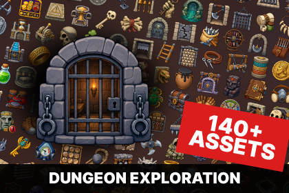 Dungeon Traps Puzzle Mechanisms Ancient Tomb Escape Room Icons Pack
