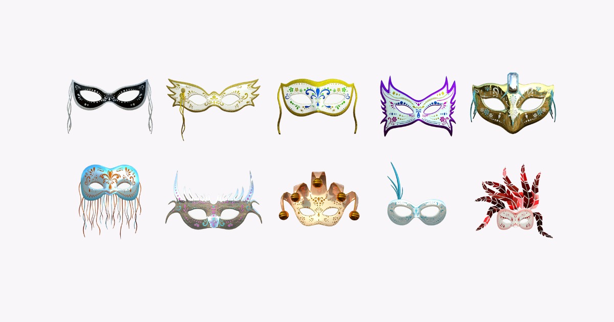 Brazilian Carnival Masks - 130 Texture Variations | Props | Unity Asset ...