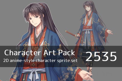Anime Character Art Pack: 2535 - Image: Man, samurai, ronin, military commander