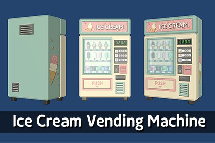 MAR-Low Poly Ice Cream Vending Machine