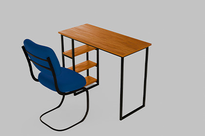 Modern Study Desk with Cushioned Office Chair