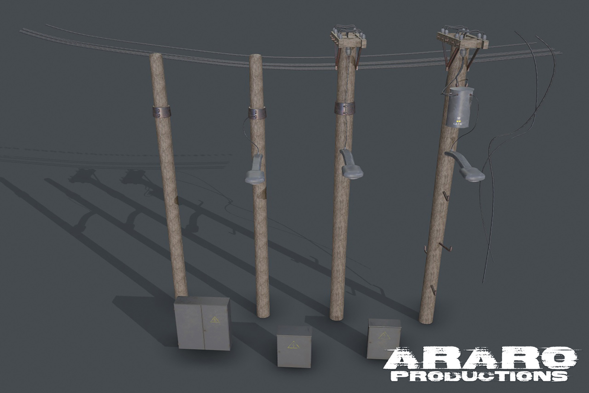Electric Lightpole Pack + Electric Boxes | 3D Props | Unity Asset Store