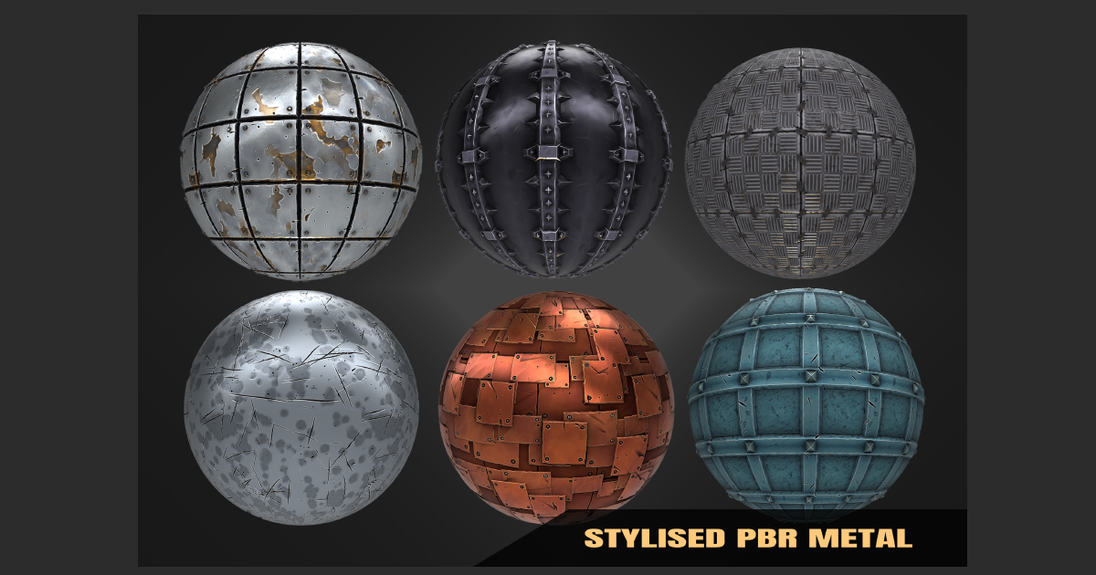 Stylized Metal PBR Materials Vol 01 | 2D Metals | Unity Asset Store