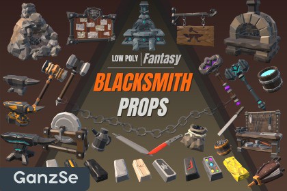 GanzSe Blacksmith - Fantasy Low Poly Props
