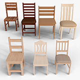 Wooden Chair Mega Pack – 7 PBR Low Poly Pack 3