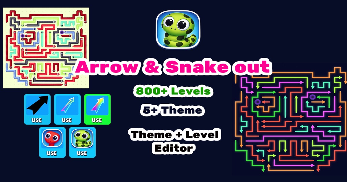 Arrow & Snake Escape Puzzle - 800+ Level, 5 Theme, Complete Game ...