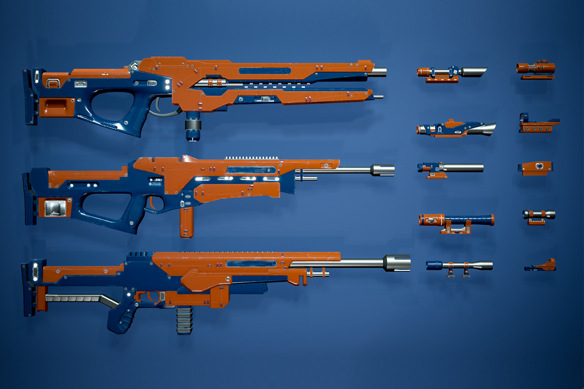 SciFi Rifles Bundle | 3D 武器 | Unity Asset Store