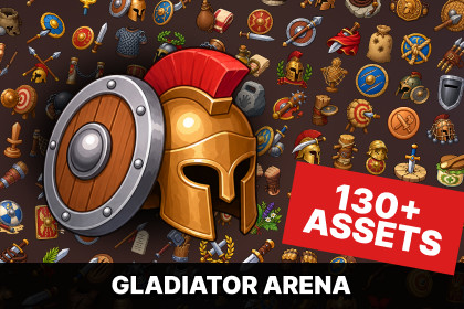 Roman Gladiator Arena Combat Weapons Armor Training Icons Pack