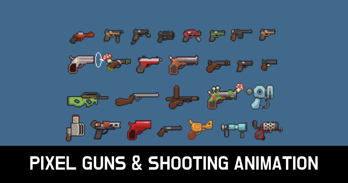 2D Pixel Guns & Animations | 2D Characters | Unity Asset Store