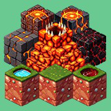 2D Isometric Modular Tileset – Grass & Lava