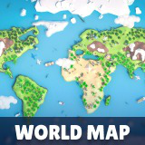 World Map - Low Poly 3D Models Pack