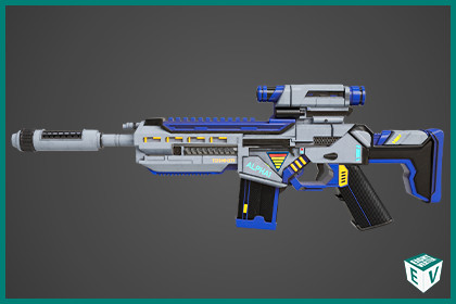 Sci-Fi Assault Rifle Gun 01 URP HDRP Textures