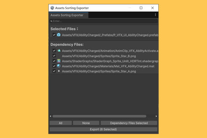 Asset Sorting Exporter