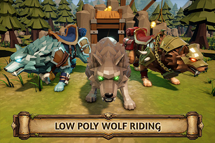 Low Poly Wolf Riding