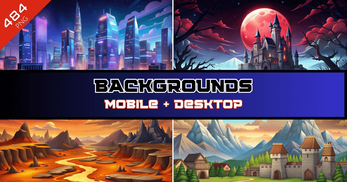484 Stylized Fantasy Backgrounds (Mobile + Desktop) | 2D Environments ...