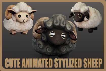Cute Animated Stylized Sheep