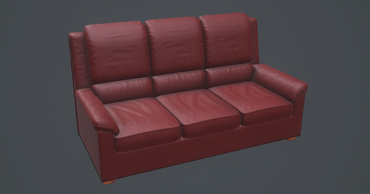 Unity Rendering Sofa PBR Leather sofa | 3D Furniture | Unity Asset Store