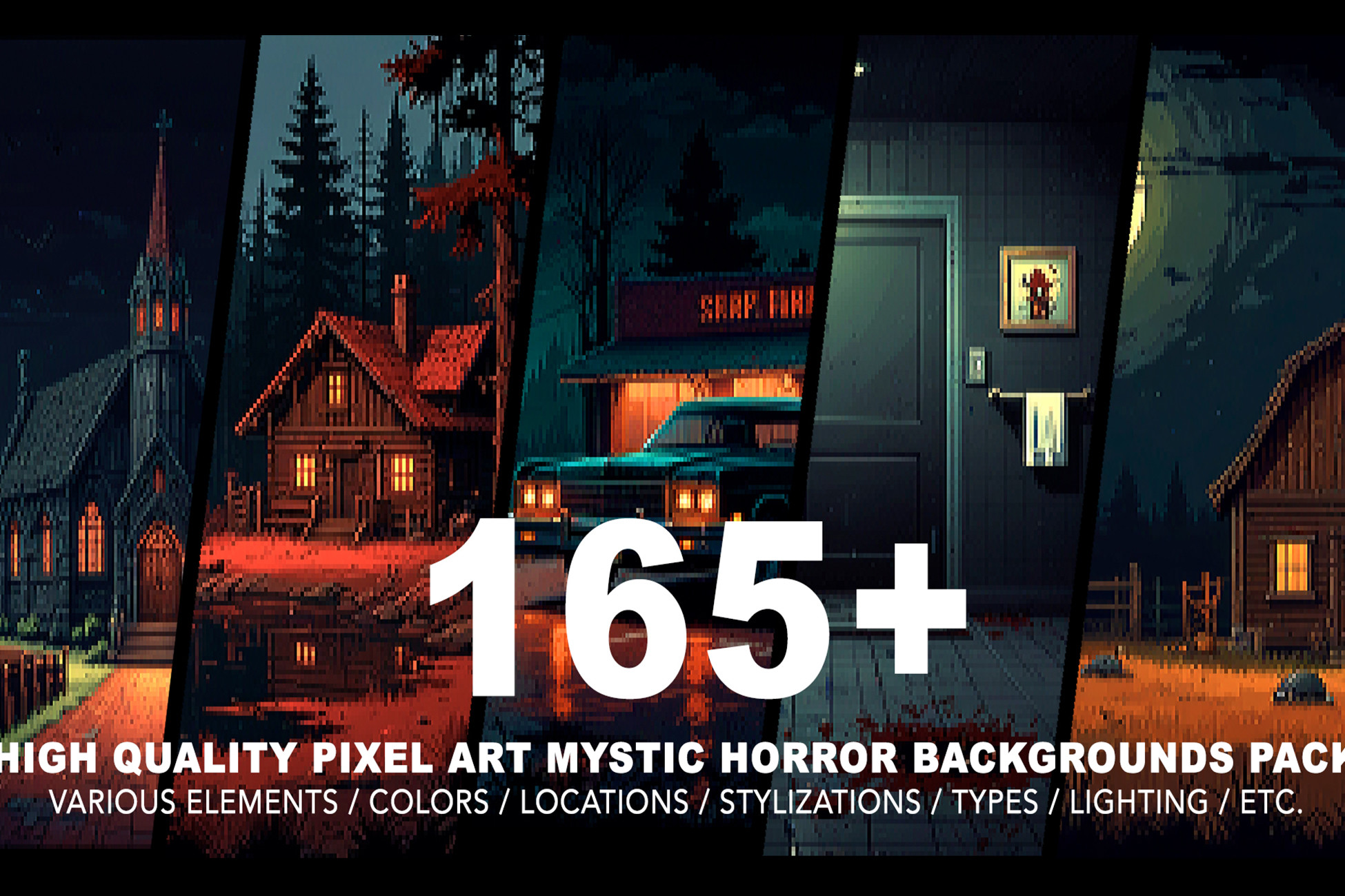 Pixel Horror Mystic Horror Pixel Art Backgrounds | 2D Environments | Unity Asset Store