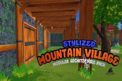 Stylized Mountain Village Modular Architecture Pack