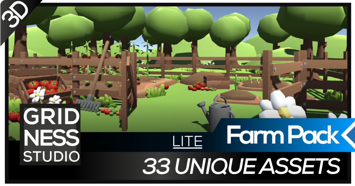 Lite Farm Pack - Low Poly 3D Art by Gridness | 3D Industrial | Unity ...