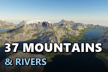Procedural Mountains & Rivers 8K - 37 Terrains