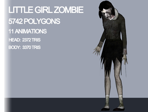 Little Girl Zombie | 3D Creatures | Unity Asset Store