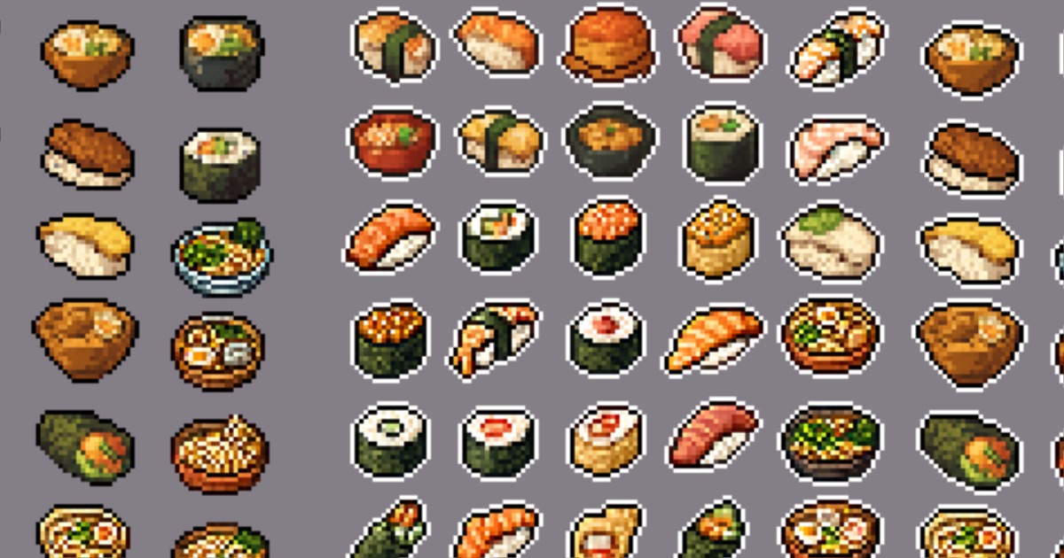 Sushi&Ramen 69 pixel-art icons | 2D Icons | Unity Asset Store