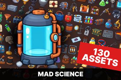 Mad Scientist Laboratory Electricity Alchemy Steampunk Icons Pack