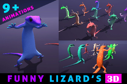 Funny Cute Lizard 3D