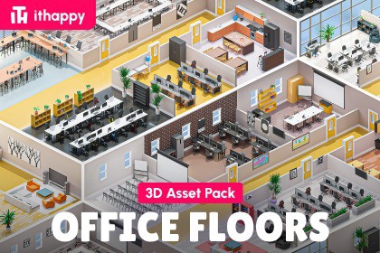 Office Floors - Low Poly 3D Models Pack