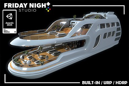 Luxurious Modern Futuristic Cruise Yacht – High-End Sci-Fi Boat