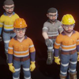 Stylized Male Worker 3D Model – Animated & Customizable