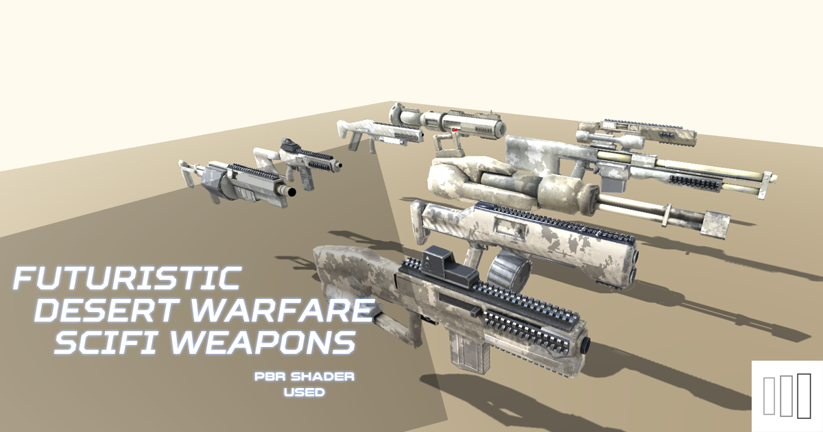 Scifi Weapons for Desert Warfare | 3D Guns | Unity Asset Store